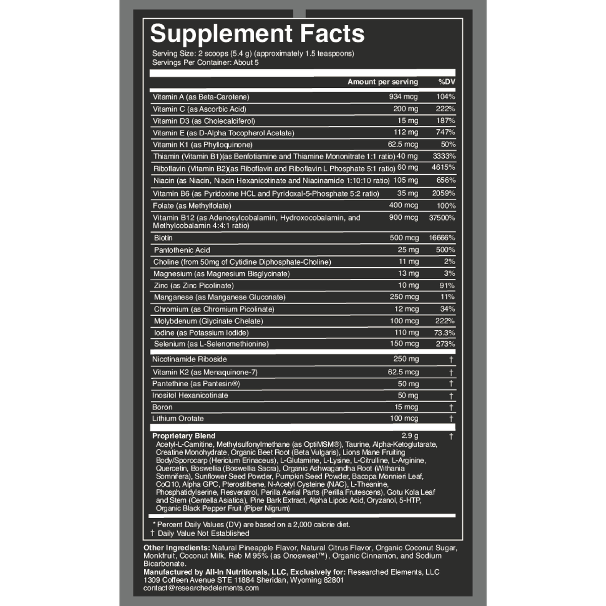 Spectrum Max Sample | Researched Elements