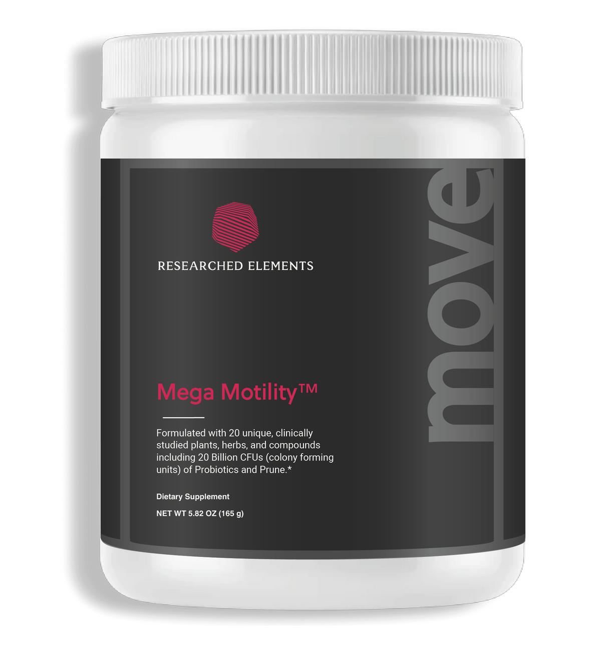 Mega Motility powder jar, earlier label
