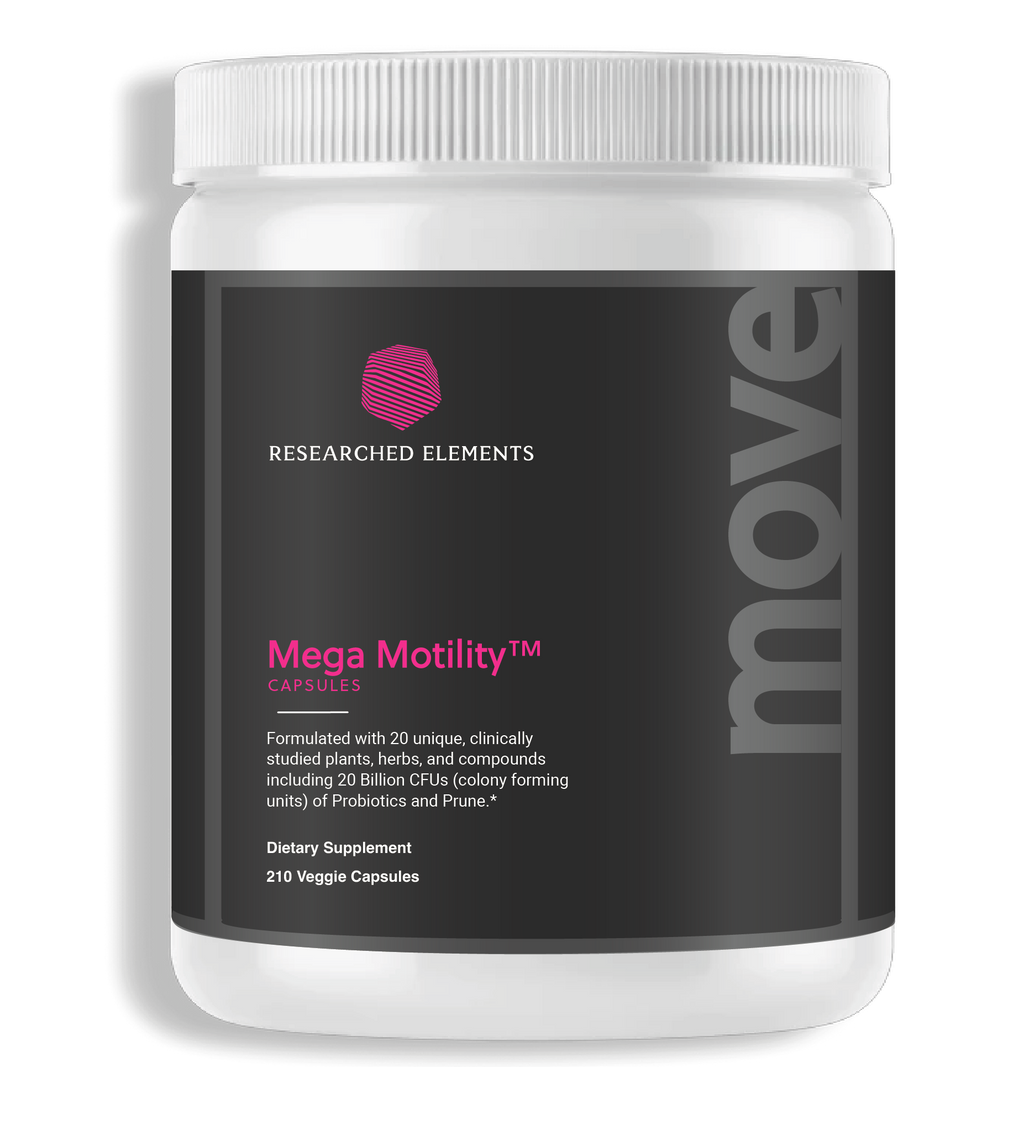 Mega Motility capsules jar, earlier label
