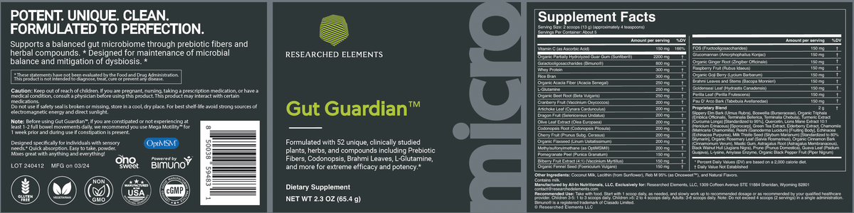 Gut Guardian Sample | Researched Elements