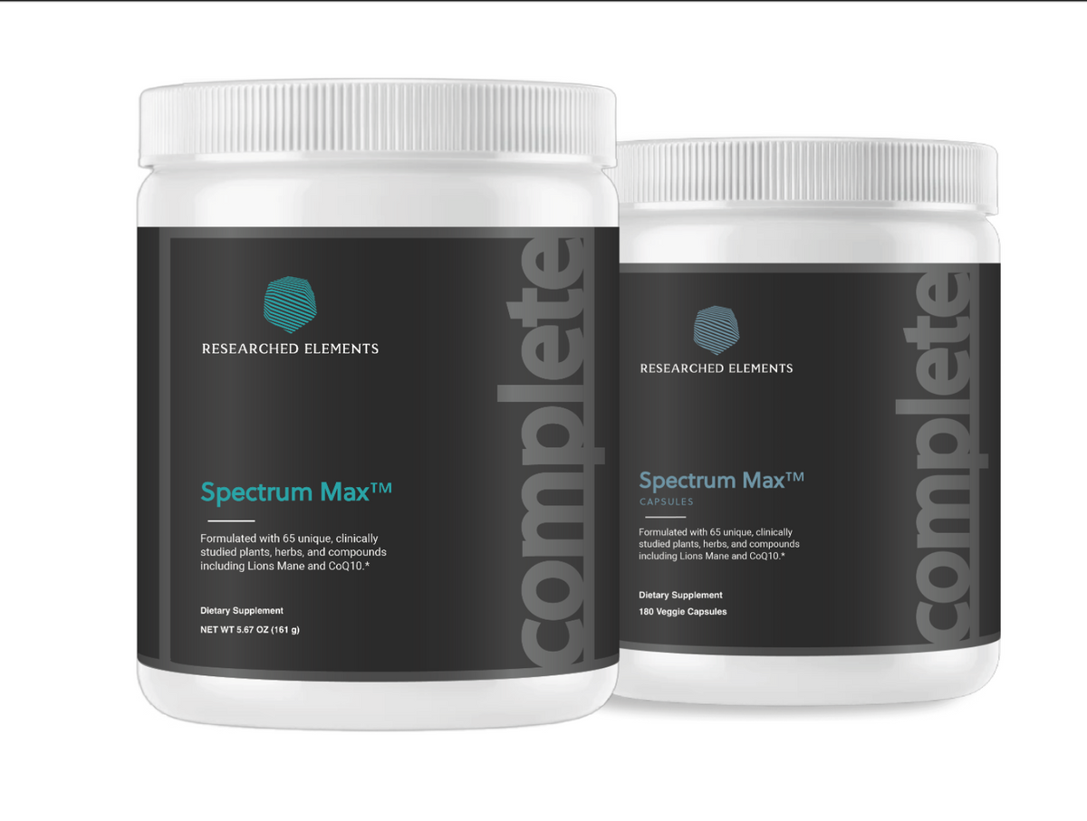 Spectrum Max powder and capsules jars, earlier label