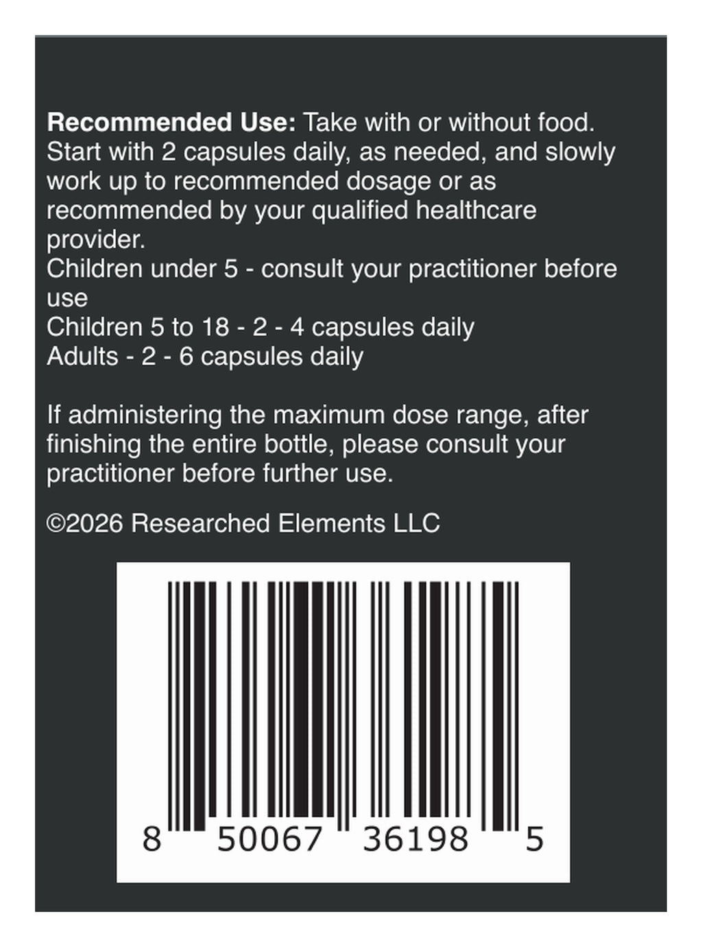 Candida Hunter capsules label: Directions