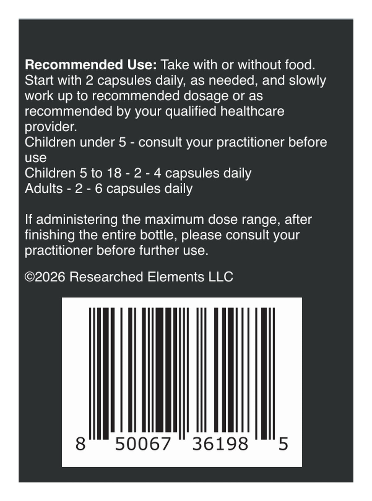 Candida Hunter capsules label: Directions