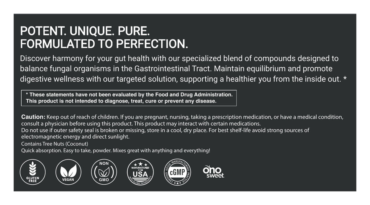 Candida Hunter powder label: About, cautions and certifications