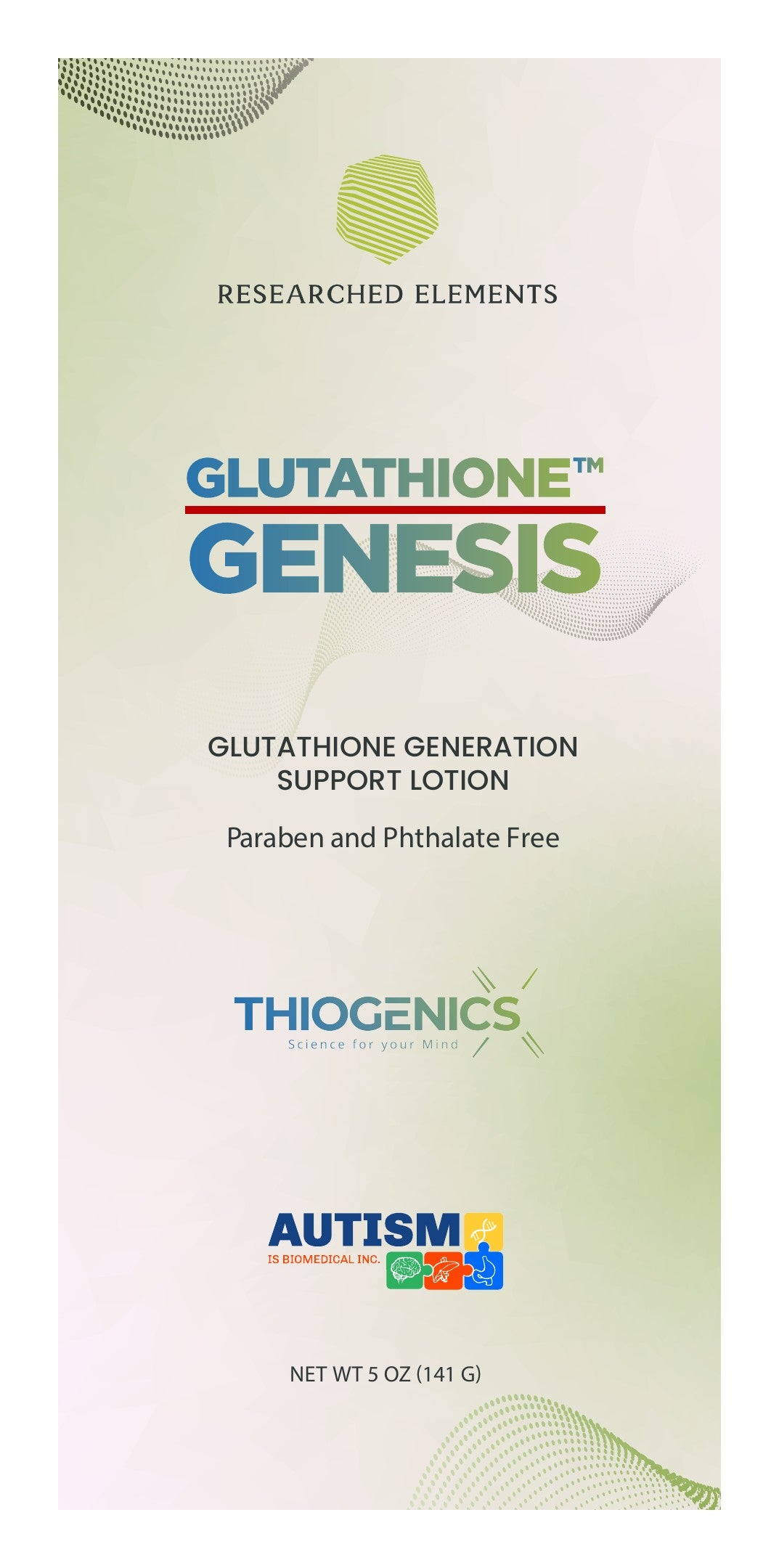 Glutathione Genesis label: Front