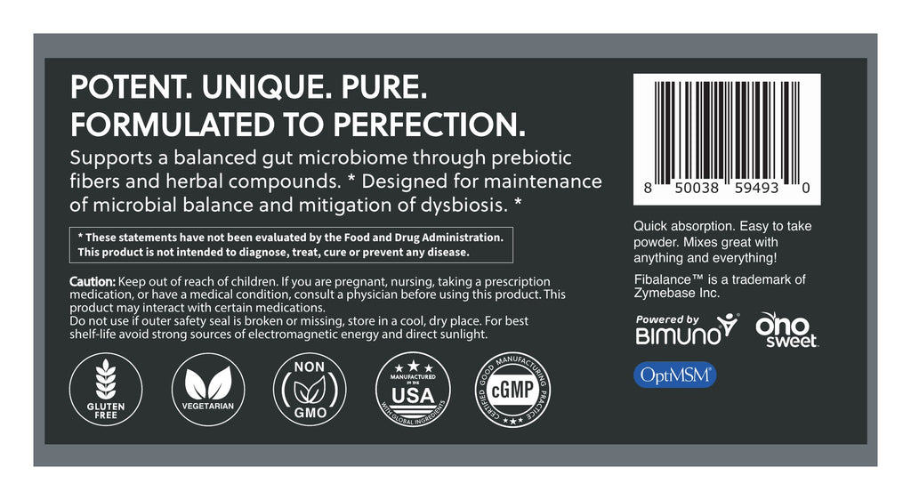 Gut Guardian powder label: about