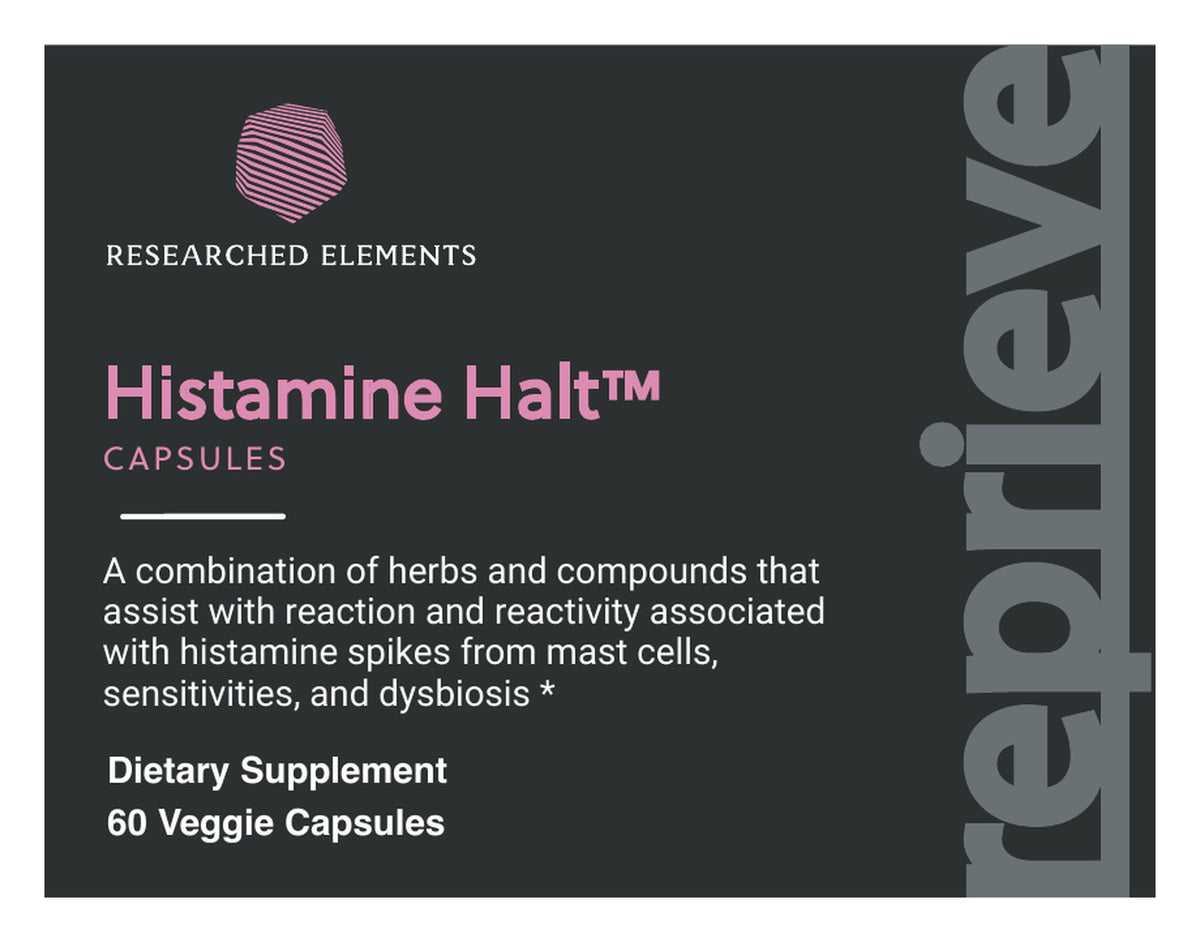 Histamine Halt capsules label: Front