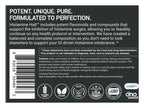 Histamine Halt powder label: About, cautions and certifications