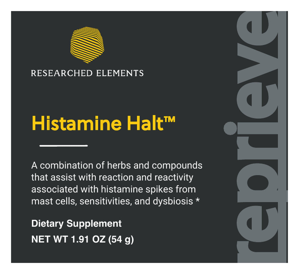 Histamine Halt powder label: Front