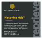 Histamine Halt powder label: Front