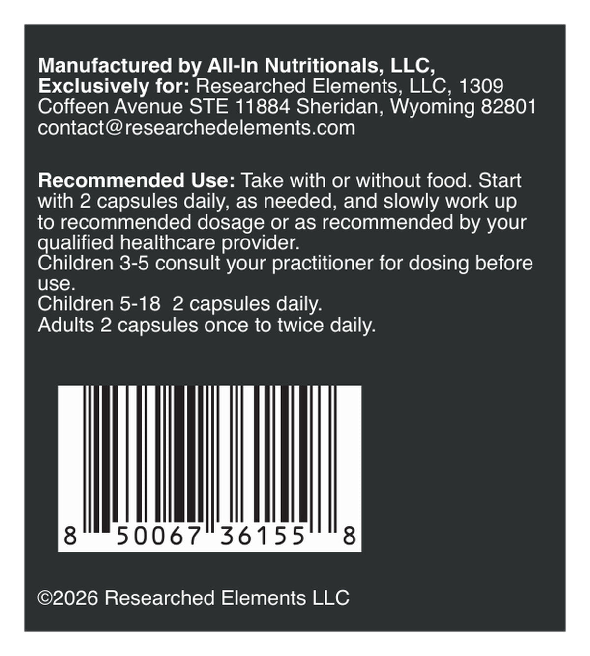 KLL Detox label: directions and manufacturer