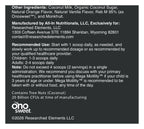 Mega Motility powder label: Other ingredients and directions
