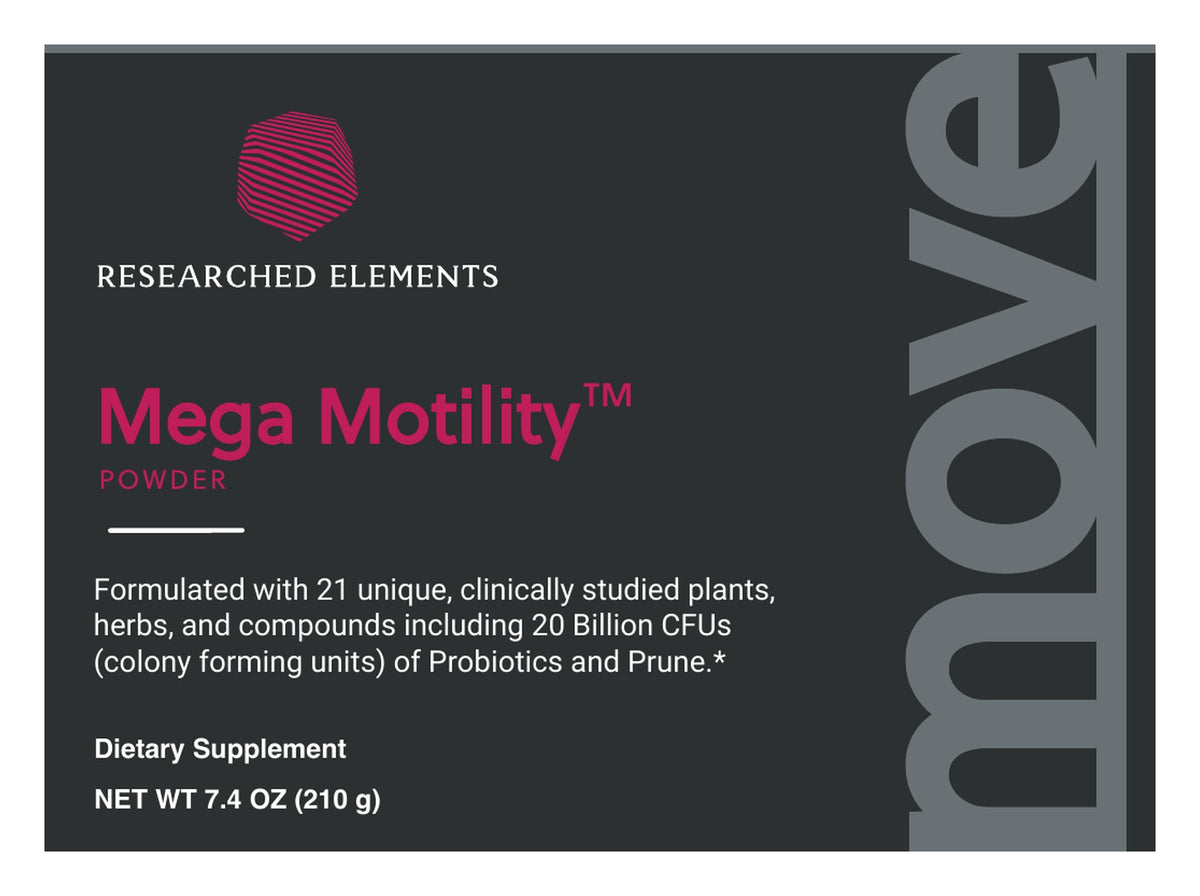 Mega Motility powder label: Front