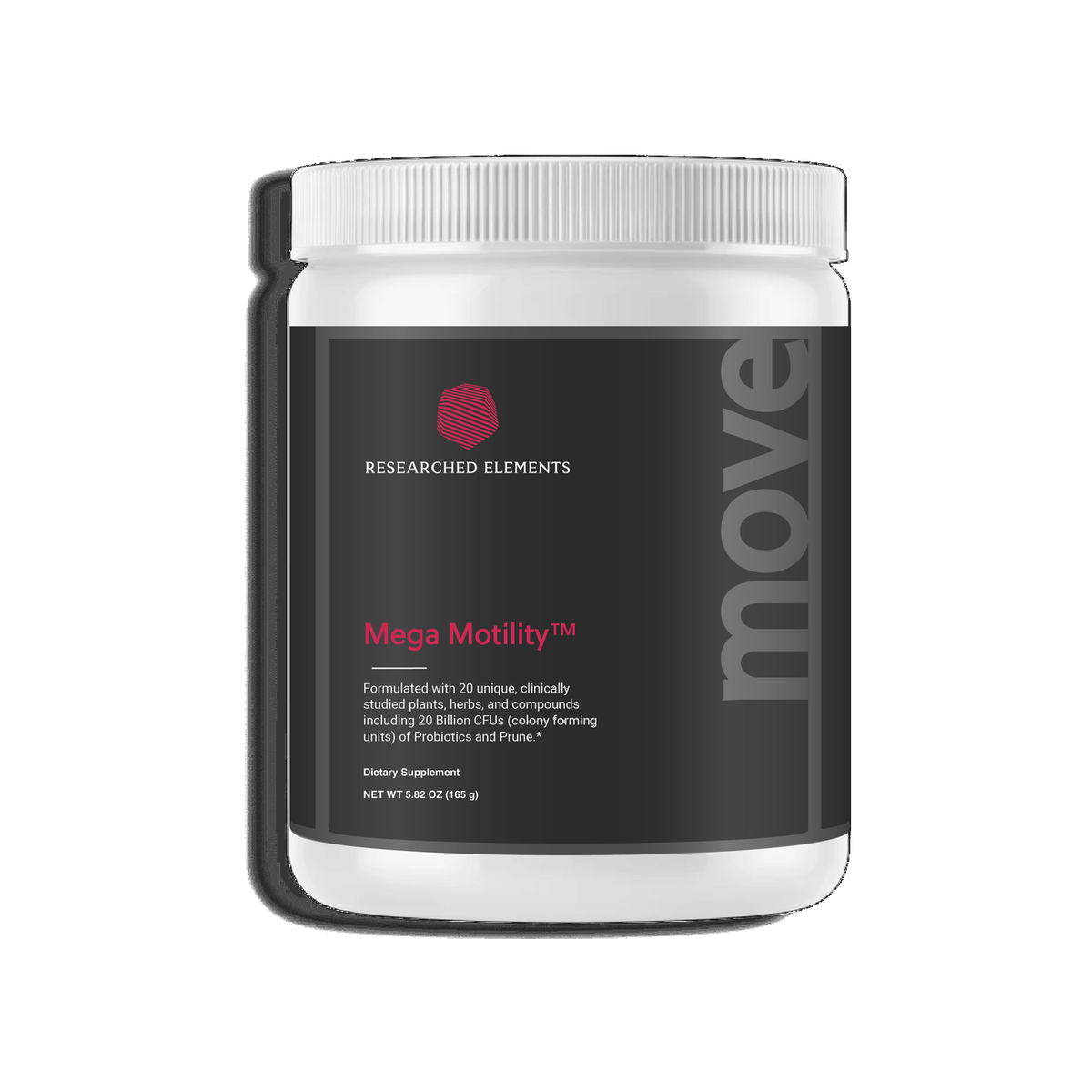 Mega Motility powder jar, earlier label
