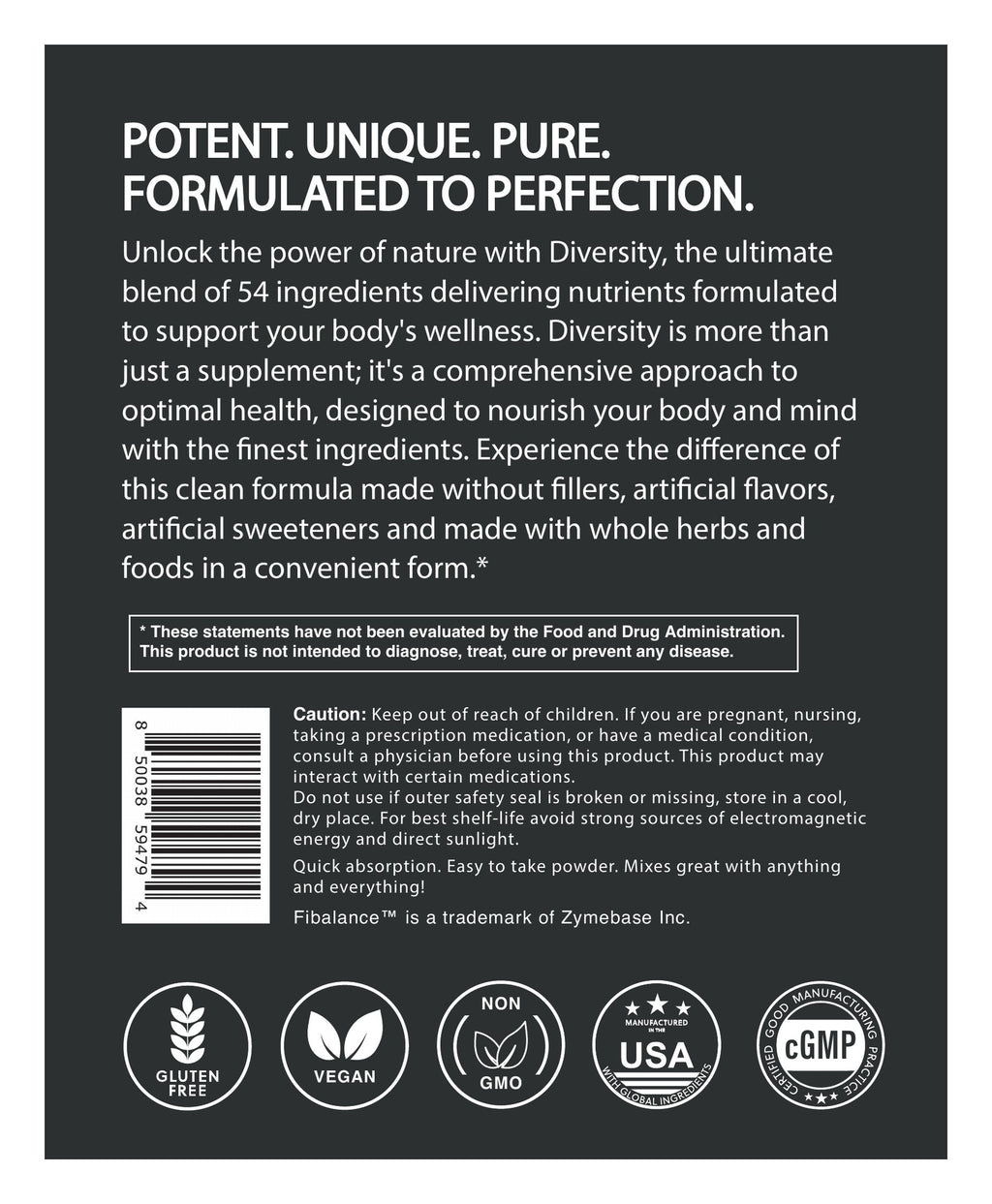 Microbiome Diversity mixed berry flavored label: About