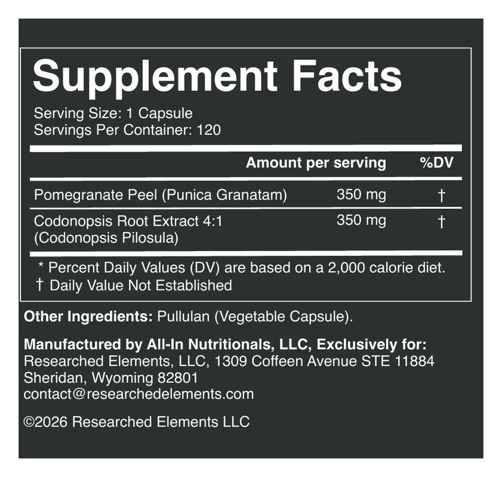 Pomegranate Peel & Codonopsis label: Supplement Facts