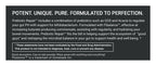 Prebiotic Repair label: About, caution and certifications