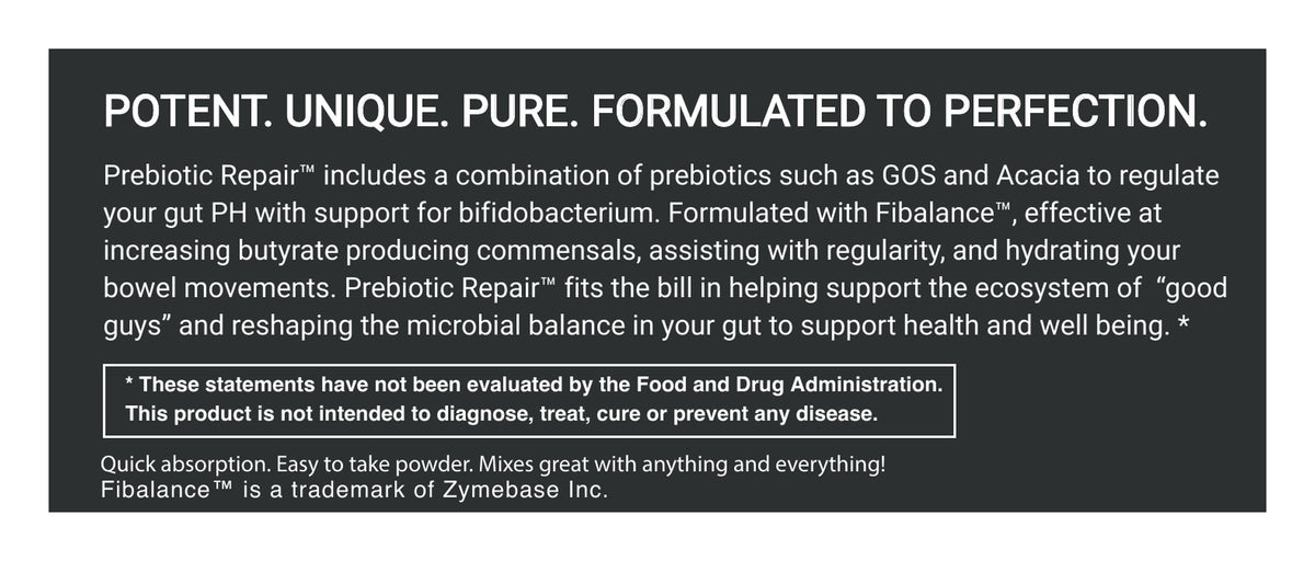Prebiotic Repair label: About, caution and certifications