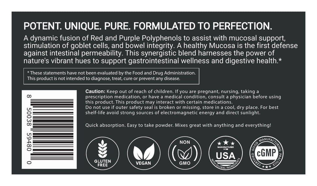 Reds & Purples Powder label: About, caution and certifications