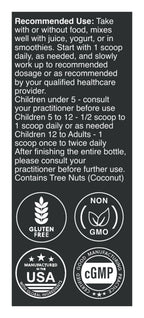 Serene Calm mixed berry powder label: Directions and warnings