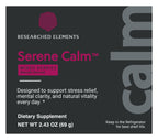 Serene Calm mixed berry powder label: Front