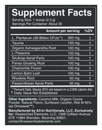 Serene Calm mixed berry powder label: Supplement Facts