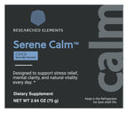 Serene Calm coco powder label: Front