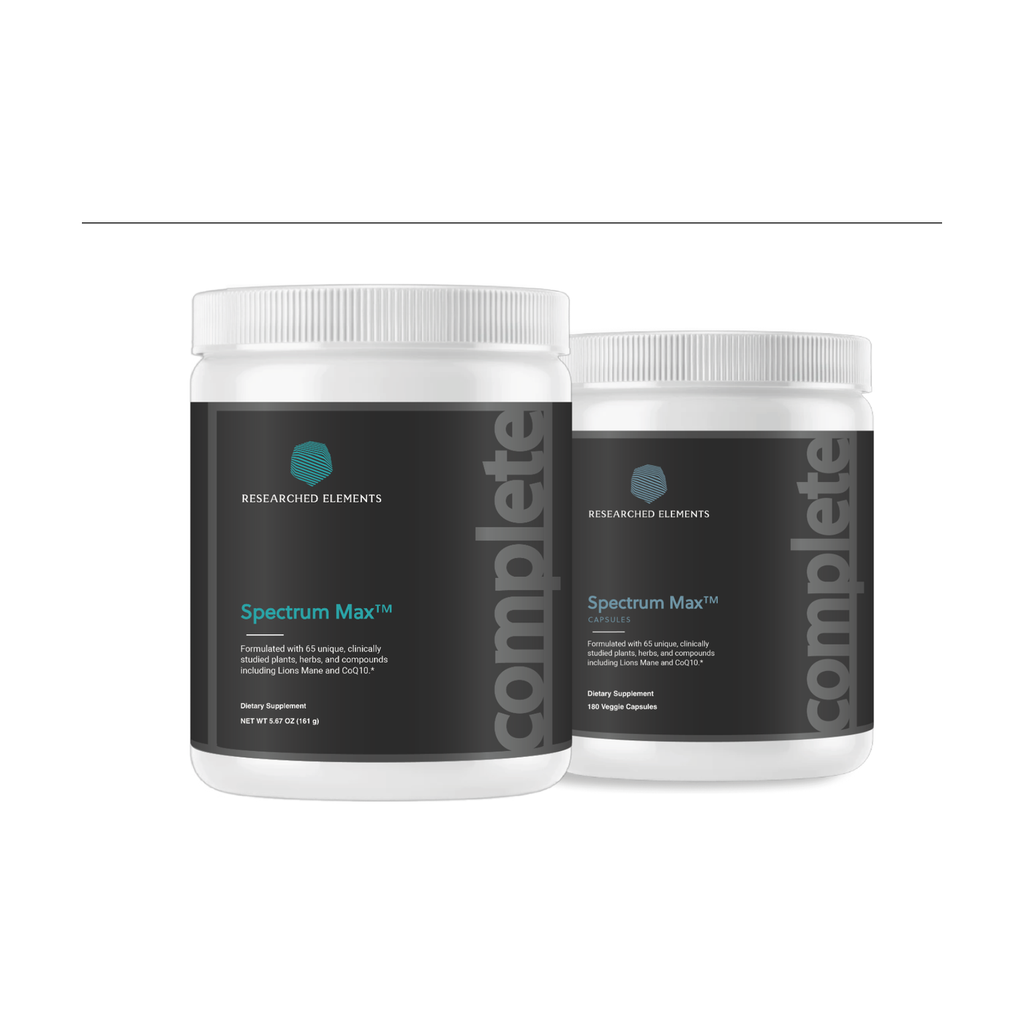 Spectrum Max powder and capsules jars, earlier label