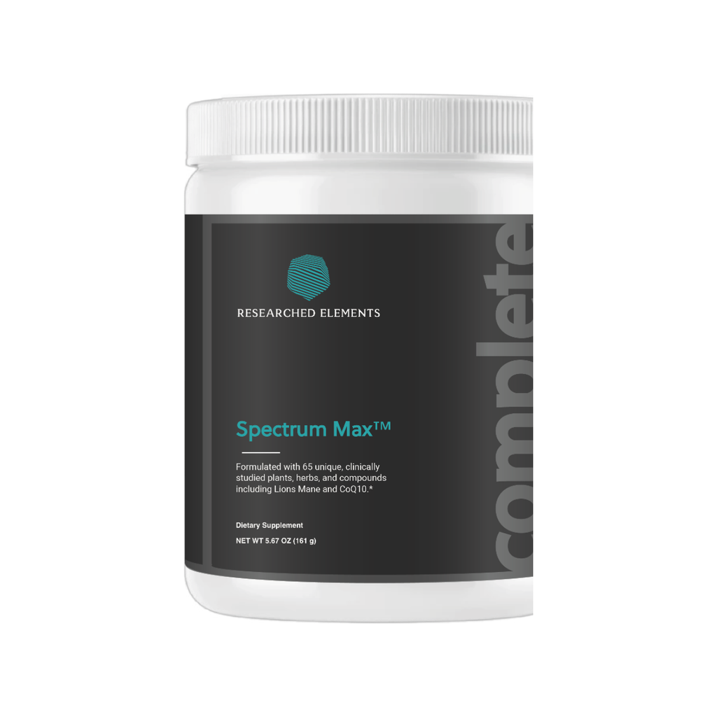 Spectrum Max powder jar, earlier label