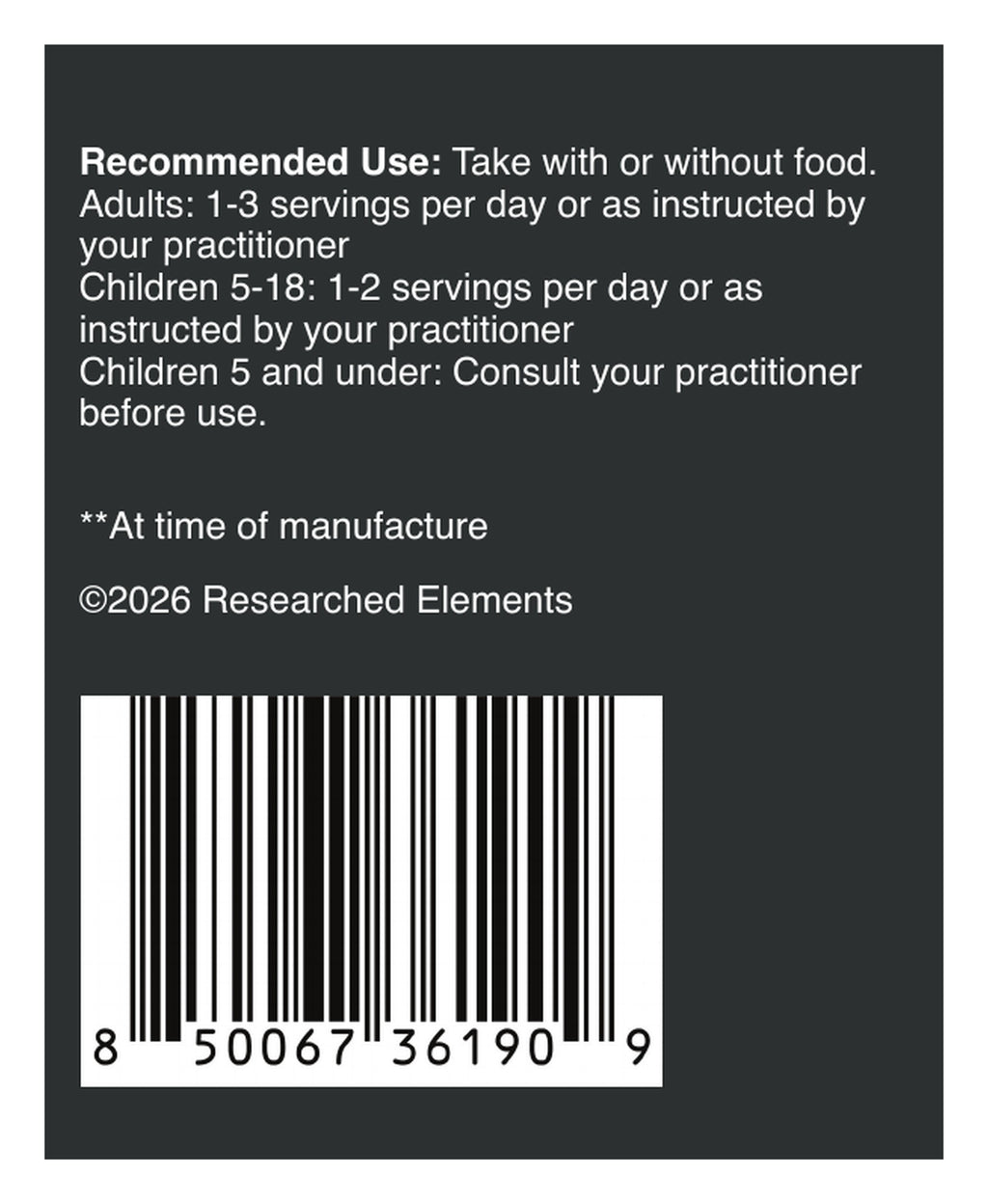 Three Strain Probiotic label: Directions and recommended use