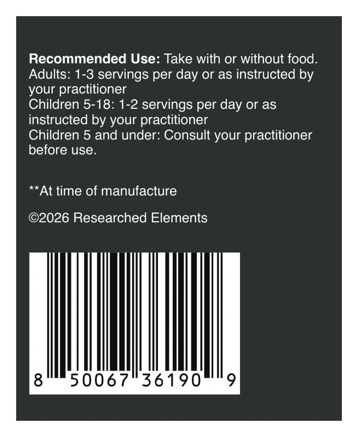 Three Strain Probiotic label: Directions and recommended use